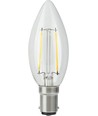BA15d 2,5W LED kronepære dæmpbar - C35, filament, 250lm, 2500K, klart glas