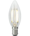 BA15d 2,5W LED kronepære dæmpbar - C35, filament, 250lm, 2500K, klart glas