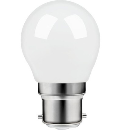 B22d 4,7W dæmpbar LED kronepære - G45, opal glas, 2700K, filament