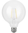 E27 2,5W dæmpbar LED filament pære - G125 Globe, 250lm, 2500K, klart glas