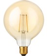 E27 2,9W dæmpbar LED filament pære - G125, 250lm, 2200K, Gold finish