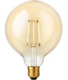 E27 2,9W dæmpbar LED filament pære - G125, 250lm, 2200K, Gold finish