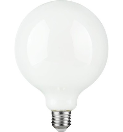 E27 4,7W dæmpbar LED globepære - G125, opal glas, 2500K, filament