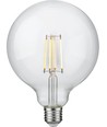 E27 7W dæmpbar LED filament pære - G125, 806lm, 2500K, klart glas