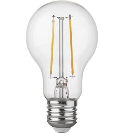 E27 2,5W dæmpbar LED pære - A60, filament, 250lm, 2500K, klart glas