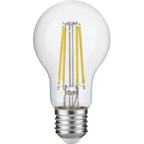 E27 4,9W dæmpbar LED pære - A60, filament, klar glas, 600lm, 2700K
