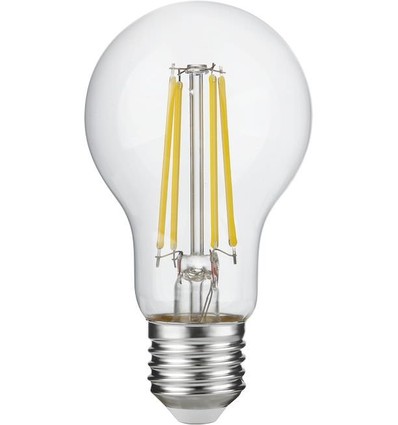 E27 4,9W dæmpbar LED pære - A60, filament, klar glas, 600lm, 2700K