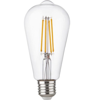 E27 4,7W dæmpbar LED Rustika pære - ST64, filament, 2500K, klart glas