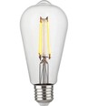 E27 4,7W dæmpbar LED Rustika pære - ST64, filament, 2500K, klart glas