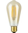 E27 4,7W dæmpbar LED Rustika pære - ST64, filament, gyldent glas, 2200K, 470lm