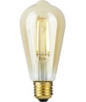 E27 4,7W dæmpbar LED Rustika pære - ST64, filament, gyldent glas, 2200K, 470lm