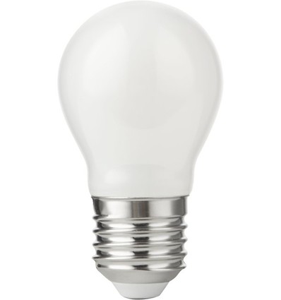 E27 4,7W dæmpbar LED kronepære - G45, opal glas, 2700K, filament