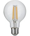E27 4,7W dæmpbar LED globepære - G80, filament, 2500K, 470lm, klar glas