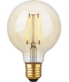 E27 2,9W dæmpbar LED globe pære - G95, filament, 2200K, guld glas