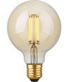 E27 4,7W dæmpbar LED globepære - G95, filament, 2200K, guld glas