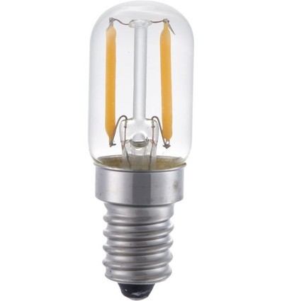 E14 1,5W LED rørpære - 6cm, 100lm, 2500K, klart glas