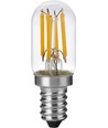 E12 2,5W dæmpbar LED pære - 6cm, filament, klar glas, 2500K