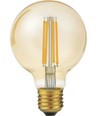 E27 6,5W dæmpbar LED globepære - G80, 550lm, filament, 2200K, guld glas