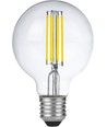 E27 6W dæmpbar LED filament pære - G80, 550lm, 2500K, klart glas