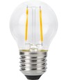 E27 2W dæmpbar LED kronepære - G45, filament, 2500K, klar glas