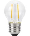 E27 2W dæmpbar LED kronepære - G45, filament, 2200K, klar glas