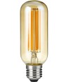 E27 6,5W dæmpbar LED rørpære - 13cm, filament, 2200K, gyldent glas