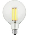 E27 7W dæmpbar LED globepære - G125, filament, 2200K, 600lm, klart glas