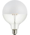 E27 6,5W dæmpbar LED globepære - G125, topforsølvet, filament, 2500K