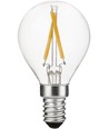 E14 2W dæmpbar LED kronepære - G45, filament, 2500K, klar glas