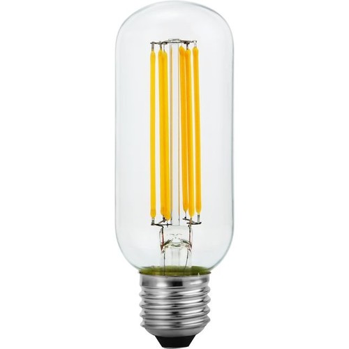 E27 6,5W dæmpbar LED filament rørpære - 13cm, 2500K, klart glas, 600lm