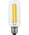 E27 6,5W dæmpbar LED filament rørpære - 13cm, 2500K, klart glas, 600lm