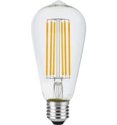 E27 5,5W dæmpbar LED filamentpære - ST64 Rustika, 460lm, 2200K, klart glas