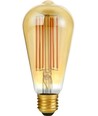 E27 6,5W dæmpbar LED filamentpære - ST64 Rustika, 2200K, guld glas, 550lm
