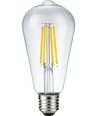 E27 8W dæmpbar LED Rustika pære - ST64, filament, 2500K, klart glas, 650lm