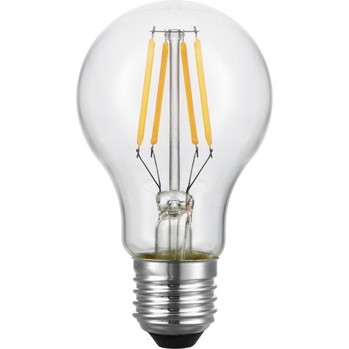 E27 4W dæmpbar LED filamentpære - A60, 2200K, klart glas, 360lm