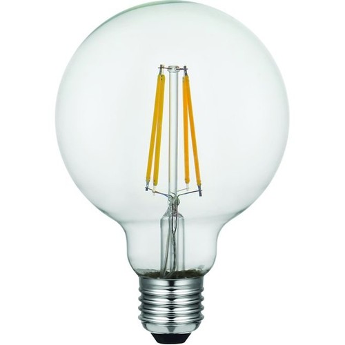 E27 8W dæmpbar LED globepære - G95, filament, 2500K, klart glas, 740lm