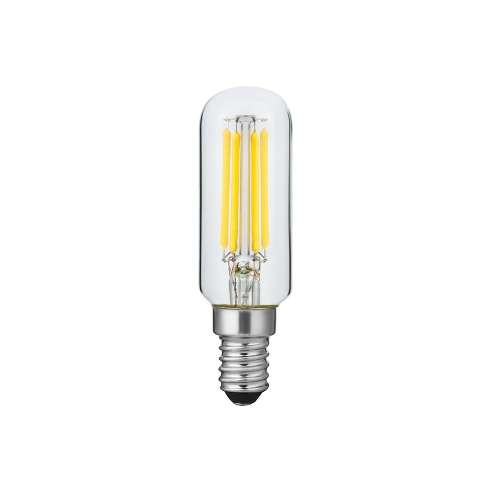 E14 4W dæmpbar LED rørpære – 8,5cm, filament, 2500K, klar glas – Dæmpbar : Dæmpbar, Kulør : Ekstra varm