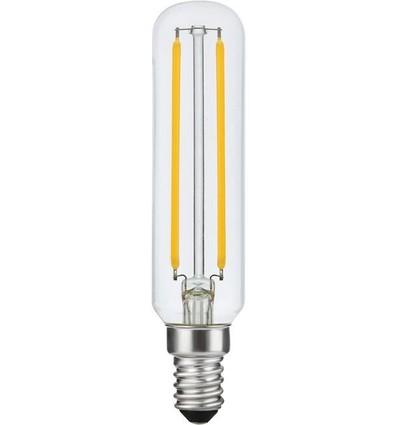 E14 4W dæmpbar LED rørpære - 11,5cm, 2200K, filament, klar glas