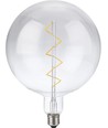 E27 6W XXL Globe LED pære - G200, spiral filament, 580lm, dæmpbar, klar glas