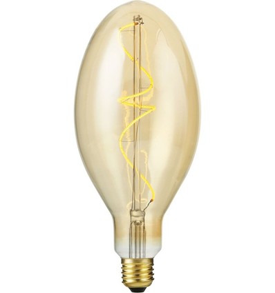 E27 4W dæmpbar LED pære - Big Flex Ellipse, 200lm, 2000K, guld glas, filament