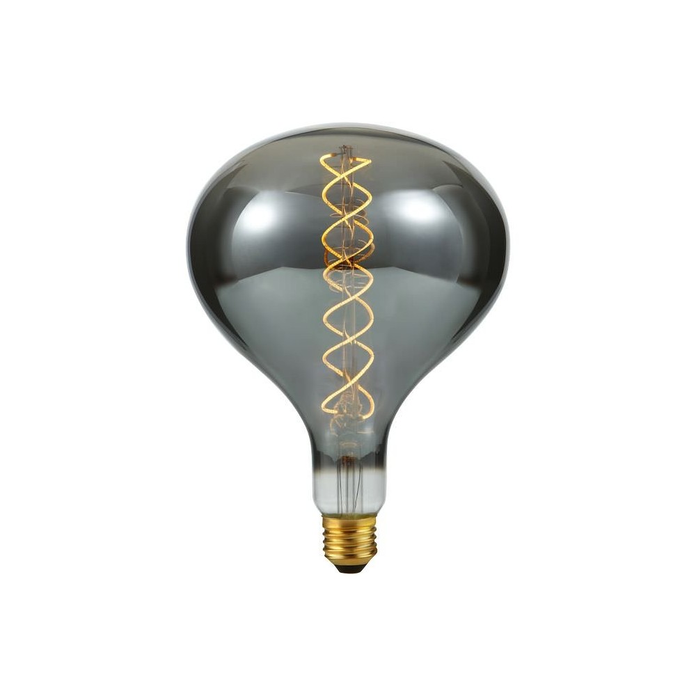 E27 6W dæmpbar XXL LED pære – R160, 180lm, Smoke glas, 2200K, filament flex – Dæmpbar : Dæmpbar, Kulør : Ekstra varm
