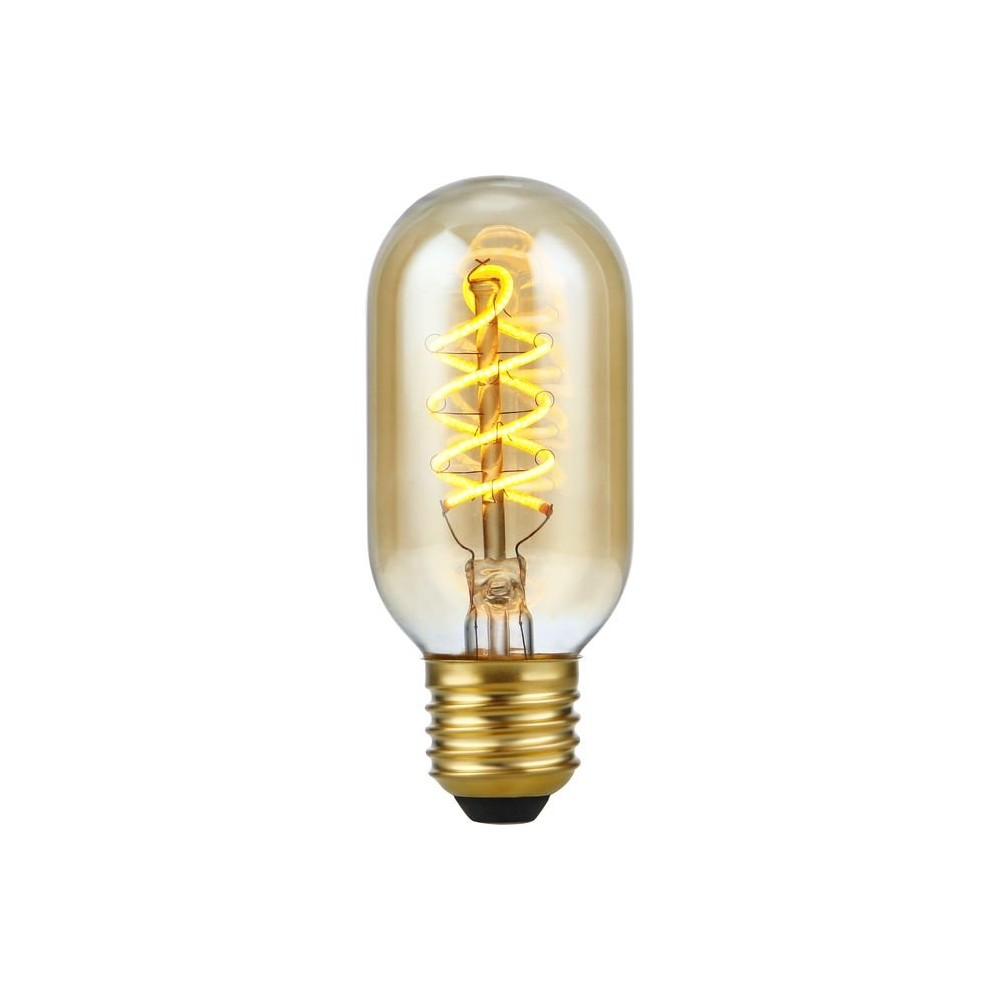 E27 5W dæmpbar LED pære – Filament Flex DH Tube, 2000K, guld glas, 300lm – Dæmpbar : Dæmpbar, Kulør : Ekstra varm