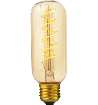 E27 4W dæmpbar LED pære - Flex AX Tube, 13cm, 2000K, guld glas, filament