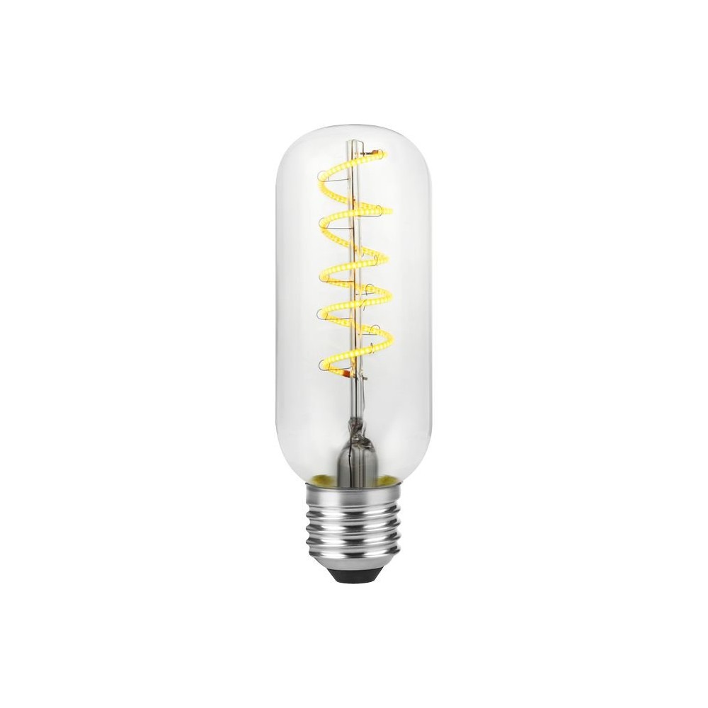E27 4,5W Filament Flex AX Tube LED pære – 13cm, 2200K, dæmpbar, klart glas – Dæmpbar : Dæmpbar, Kulør : Ekstra varm