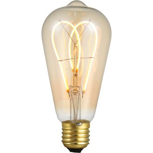 E27 5W dæmpbar LED pære - ST64 Rustika, Flex Double Loop, 2000K, guld glas