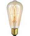 E27 5W dæmpbar LED pære - ST64 Rustika, Flex Double Loop, 2000K, guld glas