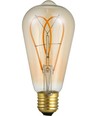 E27 5W dæmpbar LED pære - ST64 Rustika, Flex Double Loop, 2000K, guld glas