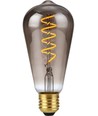 E27 4W dæmpbar LED filamentpære - ST64 Rustika, 2200K, røgfarvet glas, Flex filament