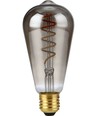 E27 4W dæmpbar LED filamentpære - ST64 Rustika, 2200K, røgfarvet glas, Flex filament