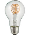 E27 4W dæmpbar LED filament pære - A60, Flex filament, 2200K, 210lm, klar glas